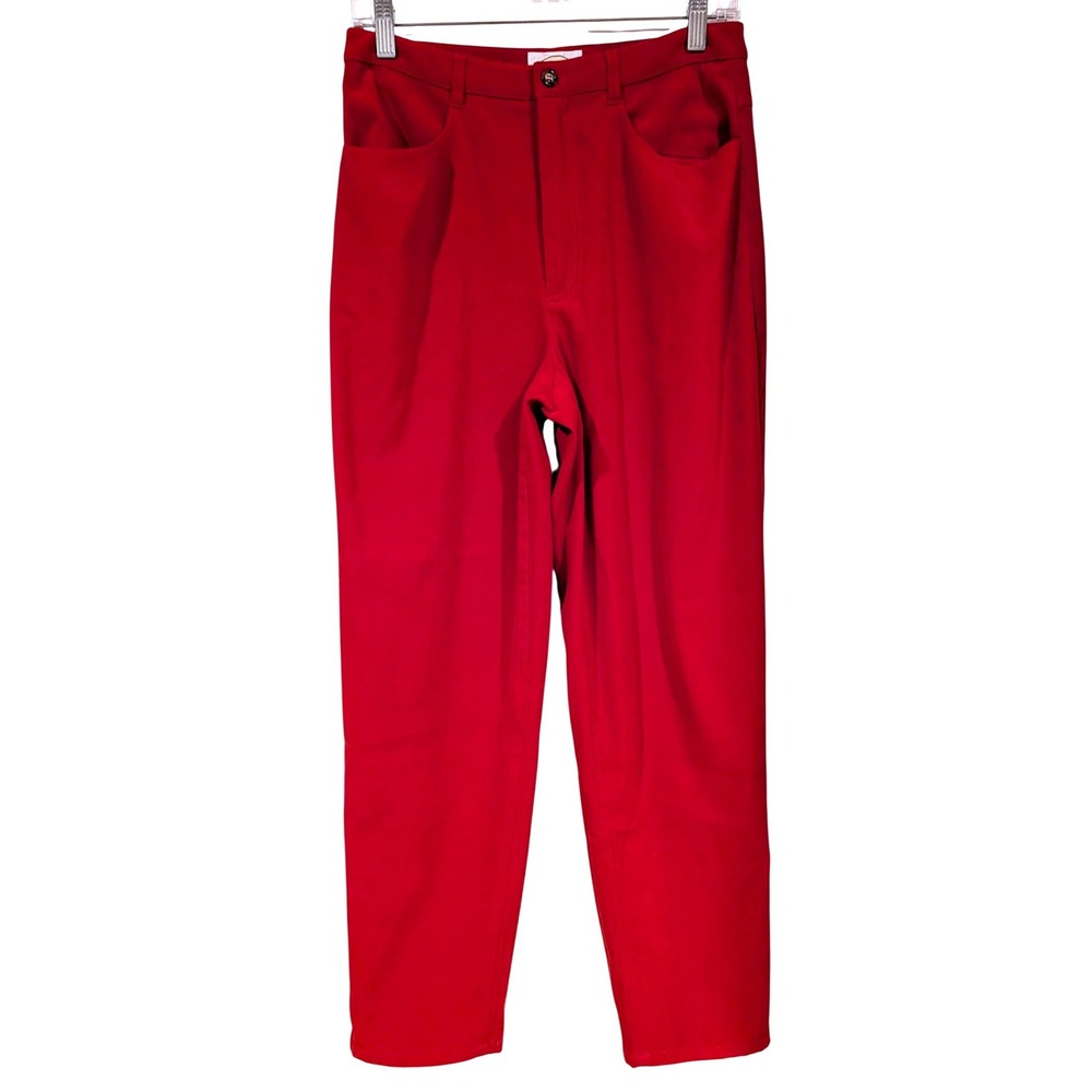 Talbots Straight Leg Pants 6 Red Velvet Holiday Vintage Stretch Trousers
